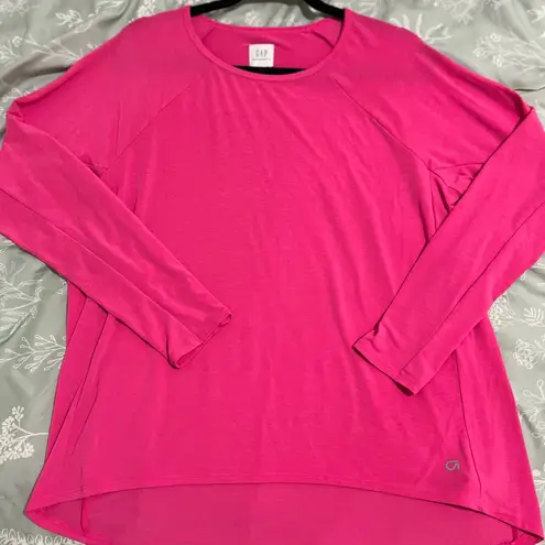 Gap  Active Breathe Maternity Women's Bright Pink Long Sleeve Top Sz L