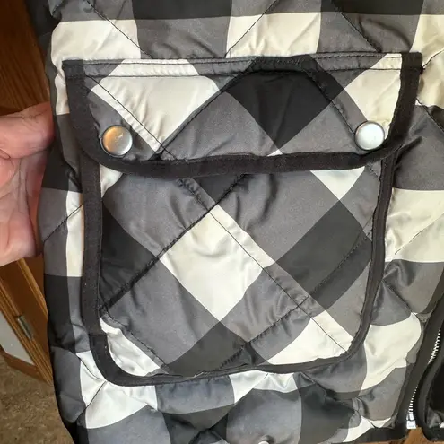 Woolrich XL Buffalo Check Down Filled Vest Women’s Size XL Black White