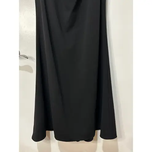 Betsy and Adam Women's Off-The-Shoulder Ruffle Gown Black Size 14 NWT Feminine