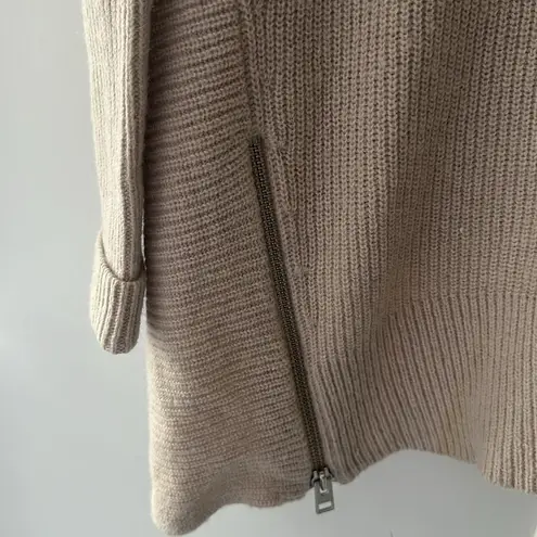 ALLSAINTS  sweater wool alpaca blend large zipper asymmetrical hem