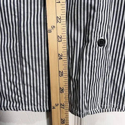 Eloquii Women's Black White Striped Long Sleeve Button Down Shirt Plus Size 18 - Image 6