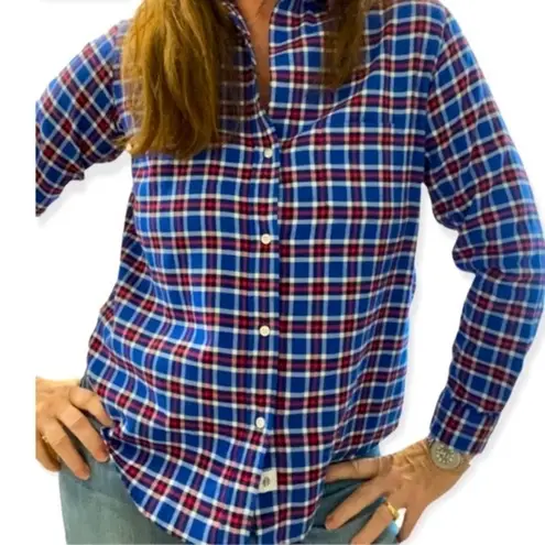 Anthropologie Grayson The Hero Blue&Red Plaid Cotton Button Up Sz.3(M) Blue Size M - Image 2