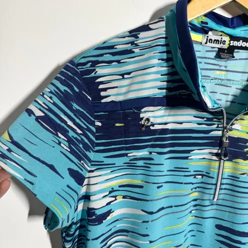 Jamie Sadock Golf Short Sleeve Polo Shirt Top Women L Blue Pickleball Tennis Size L
