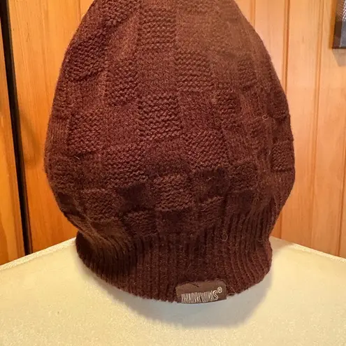 Muk Luks reversible brown fair isle winter hat/beanie OS