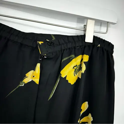 American Vintage Vintage Y2K Fairycore Yellow Sunflower Black Midi Skirt Size Medium Early 2000s