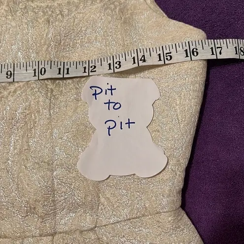 Taylor vintage cream & silver wiggle dress w/ gorgeous faux stones on front EVC Size 2