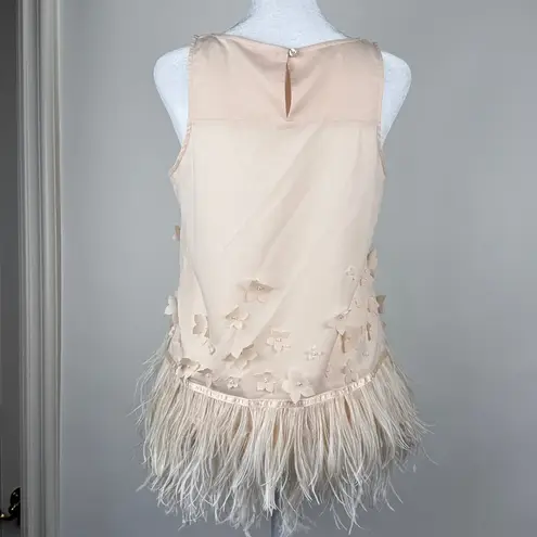 Moulinette Soeurs Anthropologie Feathered Fringe Floral Blouse Tank Top Small