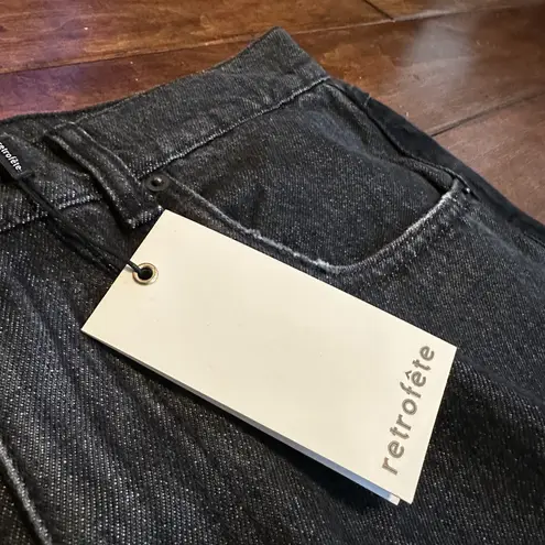 NWT Retrofete Distressed Maggie Jeans Black Size 28