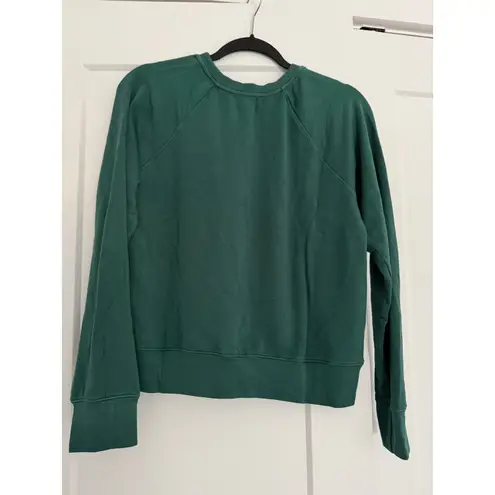 Sundry New Jade with Pink Heart Raglan Pullover - Small - $128