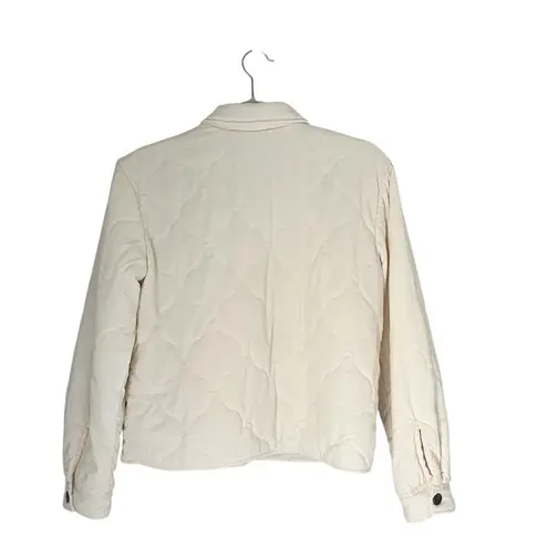 Bella Dahl Anthro Two Pocket Cropped Quilted Jacket Cream Size XS Spring preppy