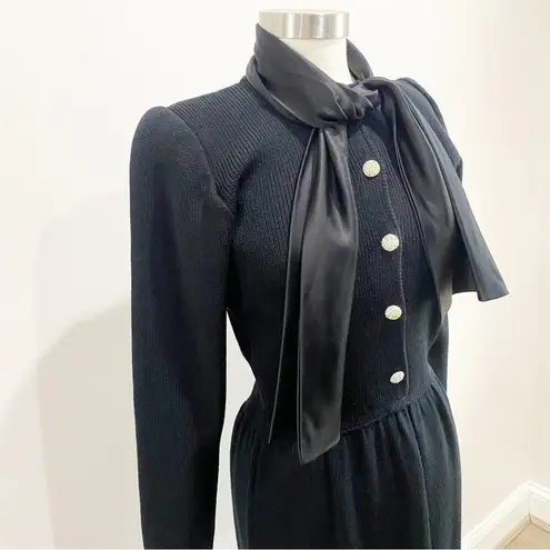 Vintage Dana Hogan Designed By Robyn Hogan Santana Knit Black Classic Dress Sz 4