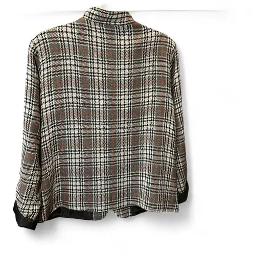 Vintage 90s Plaid Blazer w/ Floral Appliqué 💫 Alex KIN Black Size M