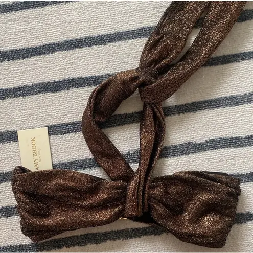 Ramy Brook Lura Metallic Brown Halter Bikini Top