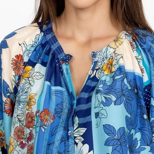 Johnny Was SILK JOSY LYNN RAGLAN POET BLOUSE NWT