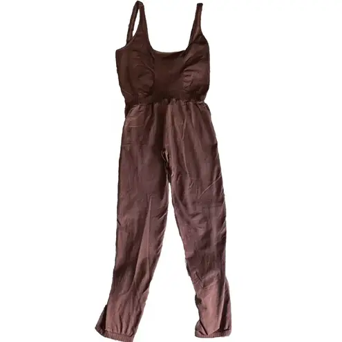 Free People Good Karma Sz M/L One Piece body suit Jumpsuit Lightweight Brown NWT Size M