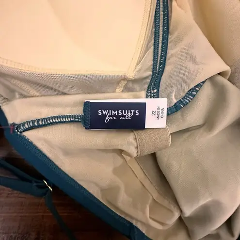 Swimsuits For All NWT Shirred Sweetheart 1pc SWIMSUIT size 22 Mediterranean