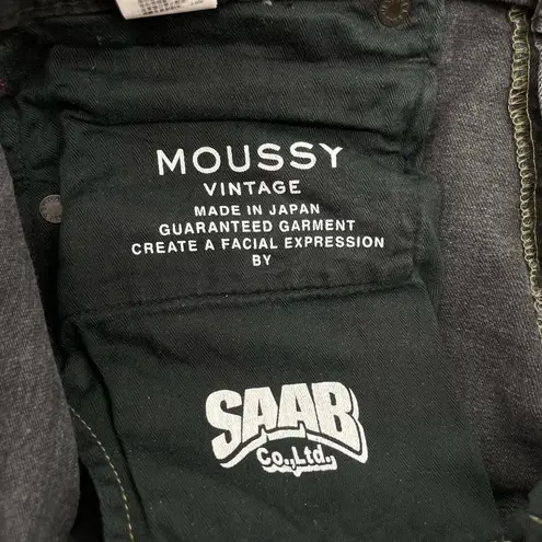 Moussy Vintage Black Jeans Distressed Straight Style 025EAC12