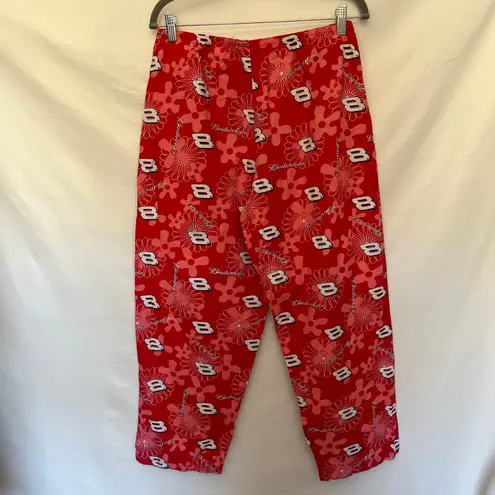 Vtg Y2K NASCAR Dale Earnhardt Jr Womens Lounge Pants Sz M Budweiser Floral #8 Red Size M