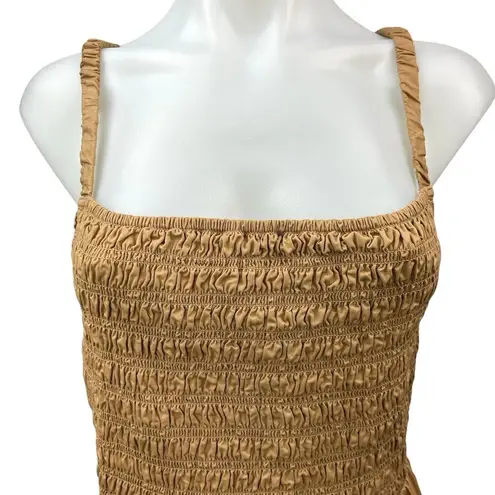 Old Navy NEW  Beige Smocked Cutout Spaghetti Strap Midi Maxi Cami Tank Dress XL