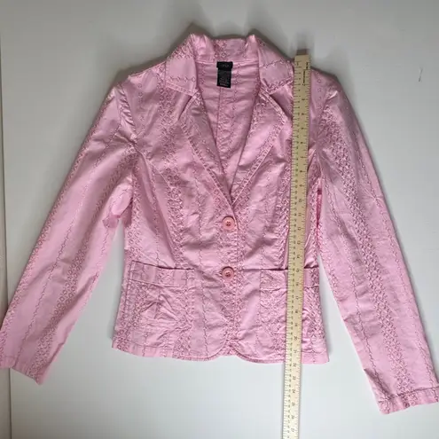 Aziz VTG Blazer and Pants Set Small Pink Embroidered Suit Coquette Y2K Retro