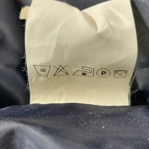 FIRST Dress Coat Womens 16 Navy Double Breasted Vented Trench Career Evening Blue Size 14