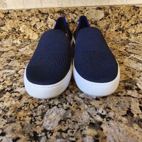 Rothy's  The Sneaker Maritime Lattice Stitch Navy Slip On Shoes Women's Size 7