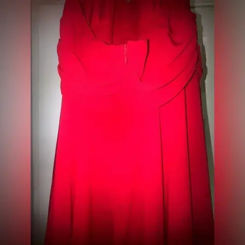 SL Fashion women’s red halter formal dress‎ size 10 vintage flowing casual