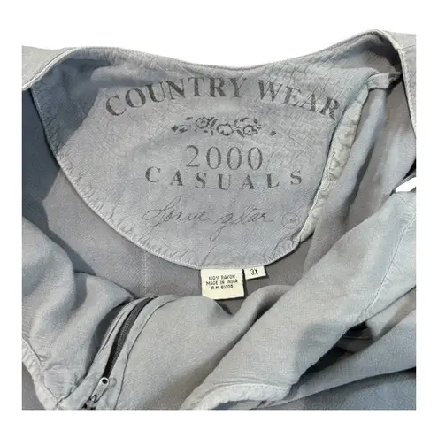 Vintage Country Wear Casuals Dress Set 2 Piece Embroidered Boho Plus Size 3X Gray