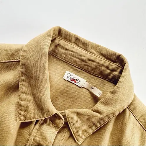 Faherty NEW Women's Arlie Short Sleeve Shirt Antique Bronze Midi Dress Size XS