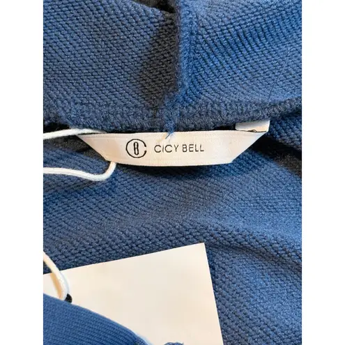 Cicy Bell Work Well Navy Blue Zipper Hooded Romper Shorts Jumpsuit Size XL NWT