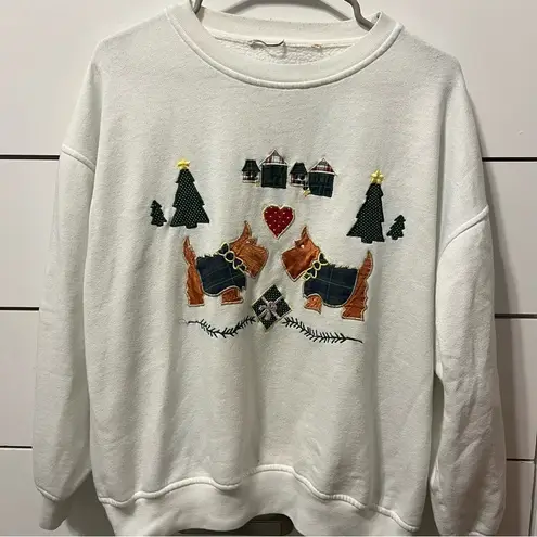 Vintage Christmas Terrior Embroidered Crewneck Size M