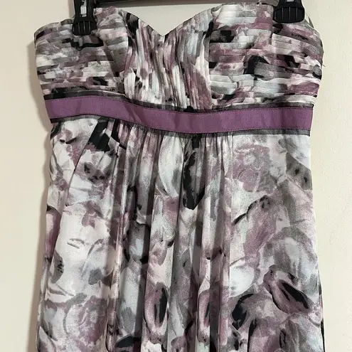 BCBGMAXAZRIA  NWOT watercolor floral strapless mini dress