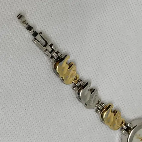 FSC women watch elephant shaped bracelet two tone quartz 22mm up to 7.5” running