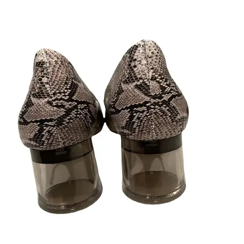 Kelly & Katie Gray Maysa Snake Print Pointed Toe Acrylic Block