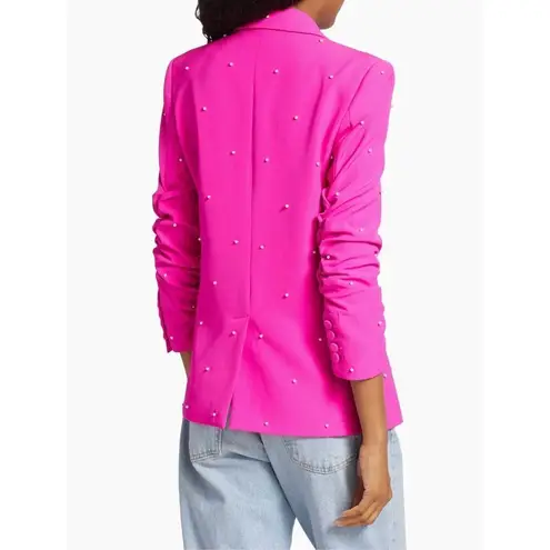 Generation Love Nadia Faux Pearl-Embellished Blazer in Magenta Size XS