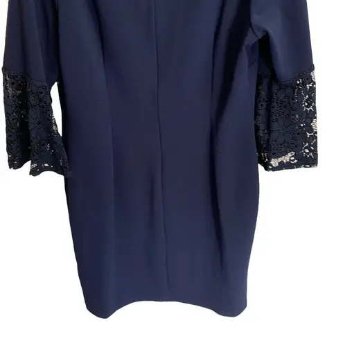 Hope & Harlow Navy Blue Bell Sleeve Dress
