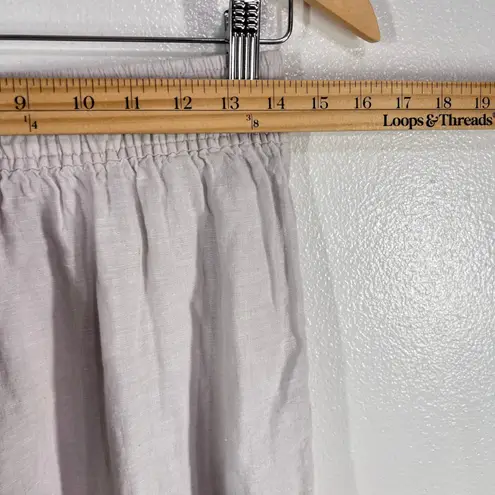 Tahari Linen Blend Cropped Wide Leg Pants Essentials Casual Size Small Coastal