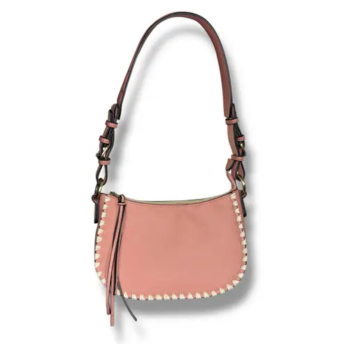 Sondra Roberts New Vegan Leather Tote Shoulder Bag Top Handle Pink Whipstitch - Image 2