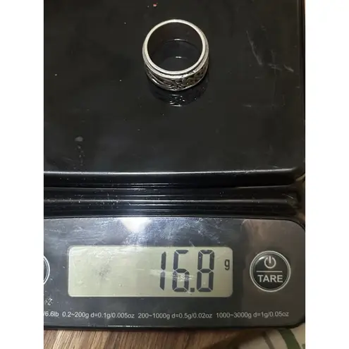 Spinner Ring Ornate Band with Connected Ovals Sterling Silver Size 12