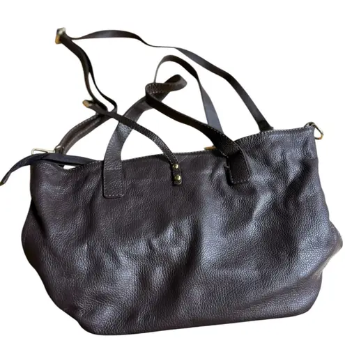 Women's Brown Leather Tote Bag with Gold Hardware made in Italy