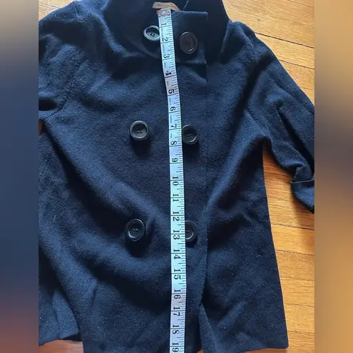 Massimo Dutti Wool Double Breasted High Neck Black Sweater, Size Small