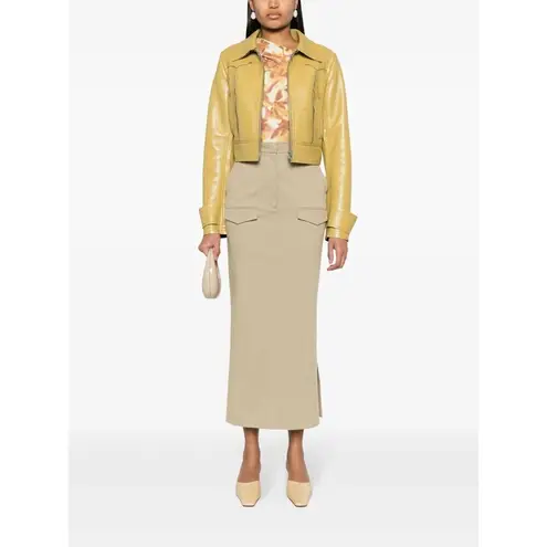 NANUSHKA Edena Skirt in Pebble Large New Womens Long Maxi Chinos Khaki Tan