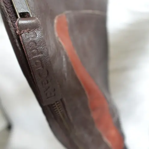 Red Or Dead Brown Tall Knee High Heeled Brown Leather Boots 39 Cobbled Together Size 8