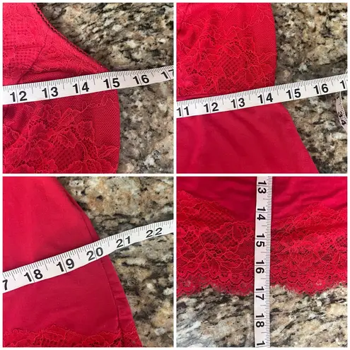 Soma Y2k Retro Red Lace Trim Camisole Blouse Witchy Vampy Goth Romantic Preppy S