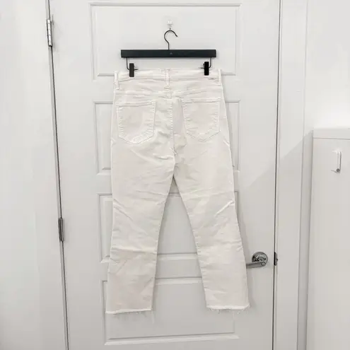 MOTHER The Insider Crop Step Fray Jeans Cream Puffs White Size 32