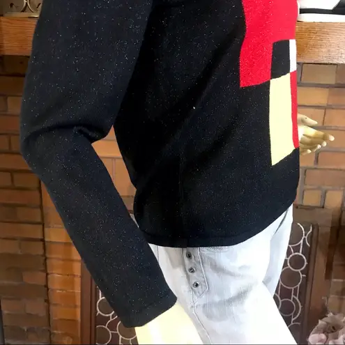 VINTAGE 1990'S PETITE SOPHISTICATE RED & BLACK W/METALLIC ACCENTS SWEATER (MP) Size undefined