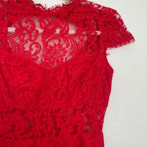 Saylor Red Lace Peekaboo Dress