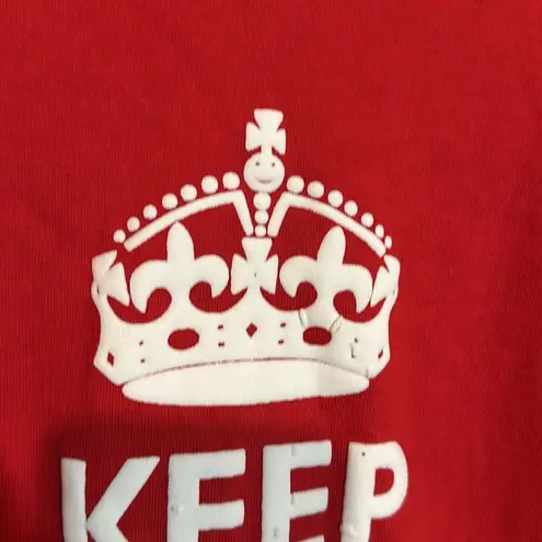 Ace of Clubs Red Keep Calm and Carry On Tee Shirt 100% Cotton Medium