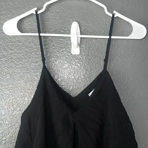 The Vanity Room Women’s Black Spaghetti Strap Jumpsuit Small Wide Leg Sleeveless Romper