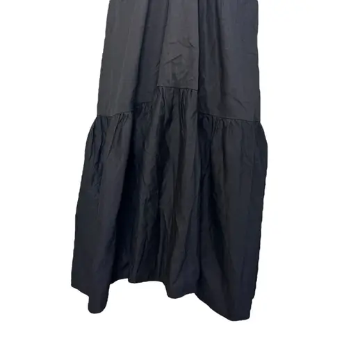 BOBBI ROCCO Axel Midi Ruffle Cut Out Dress Black Size Large NEW WITH TAGS